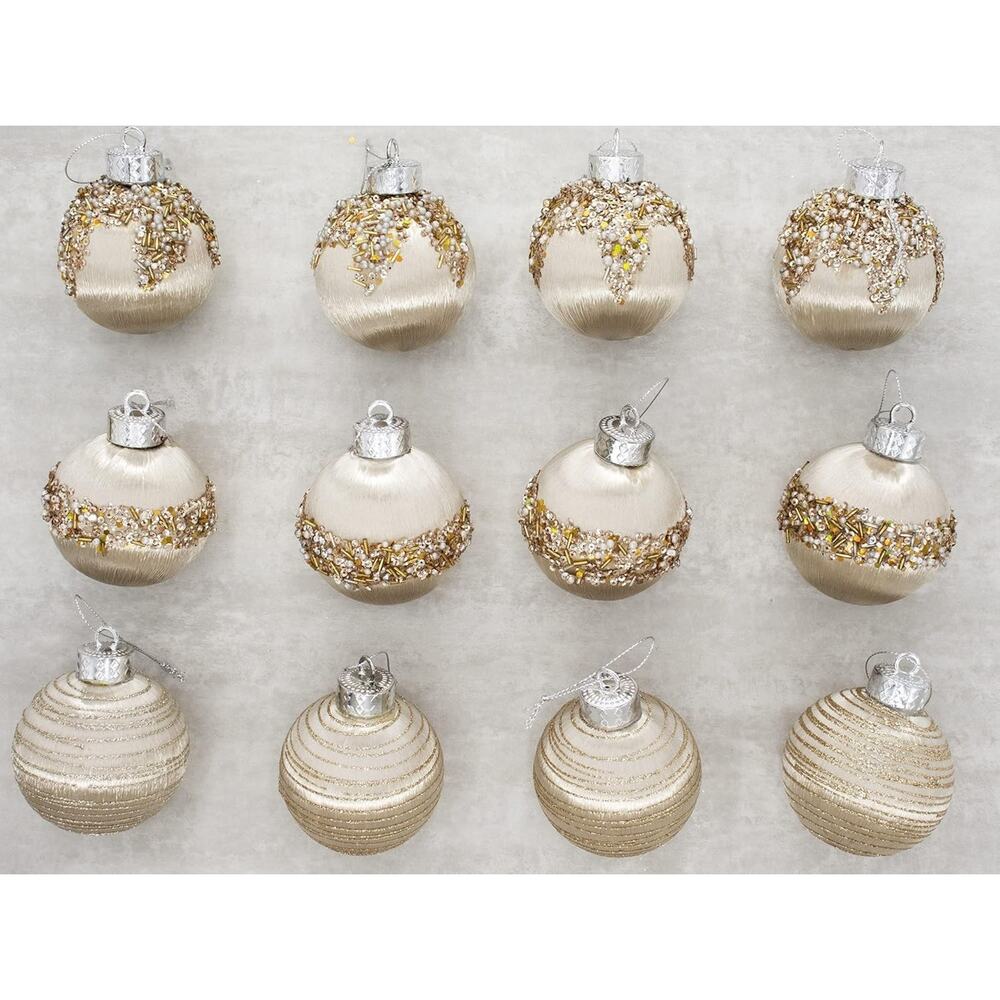 Satin Christmas Balls Ornaments, Silk Christmas Hanging Ball Decorations, 12Pcs - Picture 8 of 8